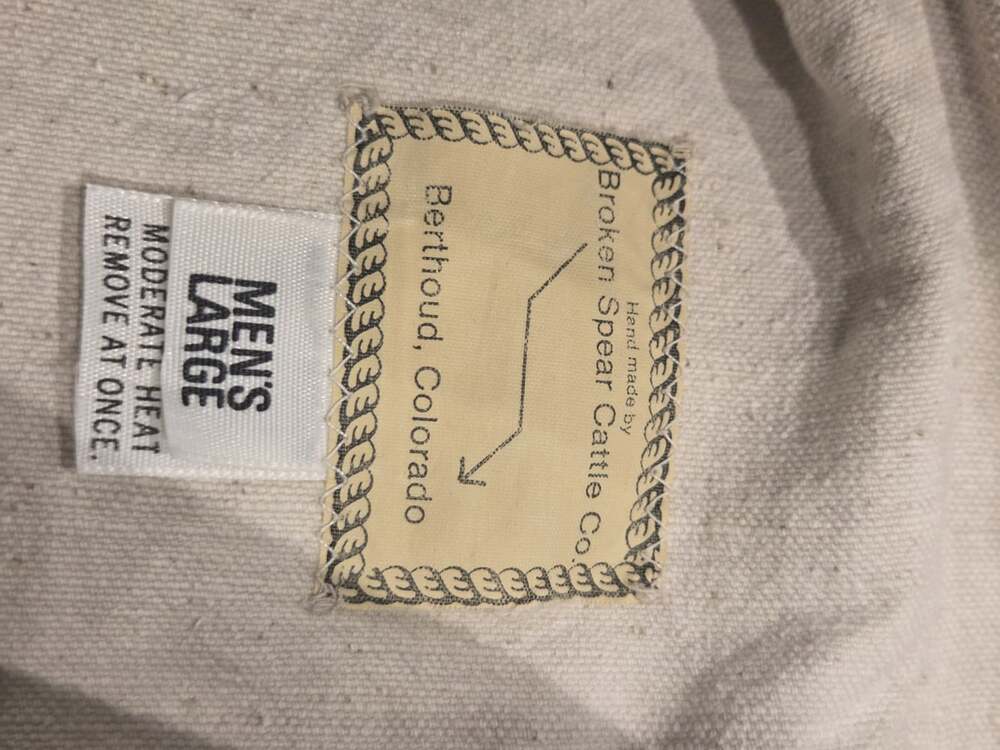 Vtg Broken Spear Cattle Co. Long Ranch Coat Men’s L Duster Trench Workwear - Picture 4 of 16